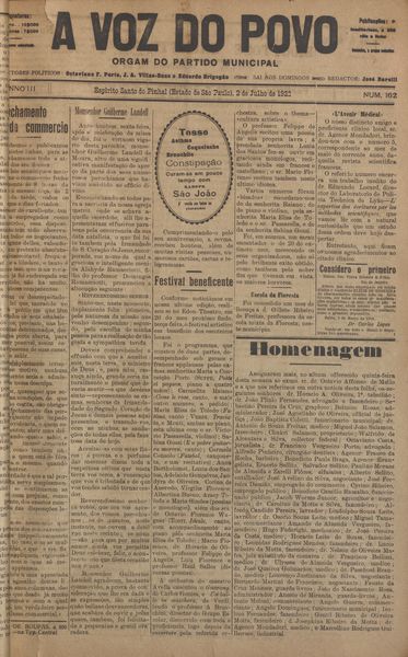 Capa de um dos jornais.