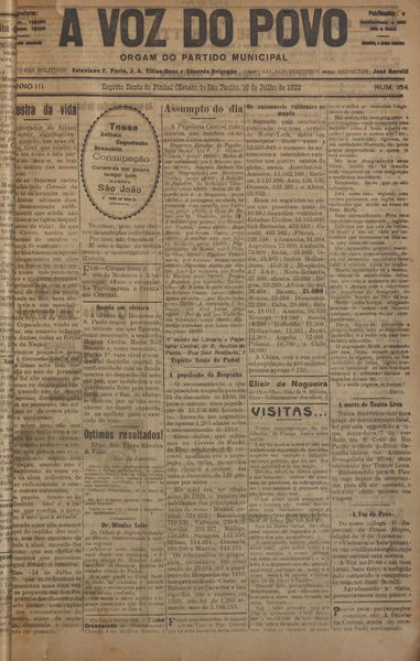 Capa de um dos jornais.