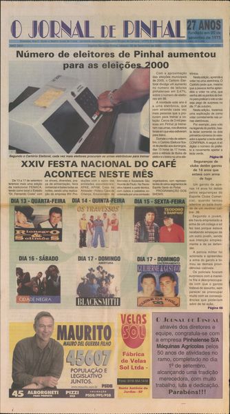 Capa de um dos jornais.