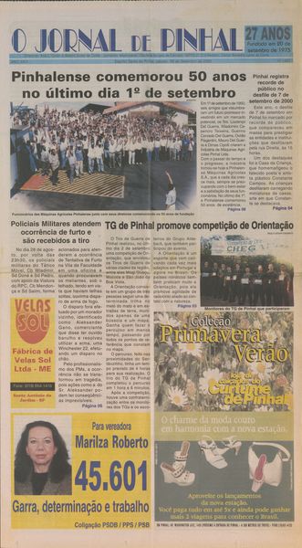 Capa de um dos jornais.
