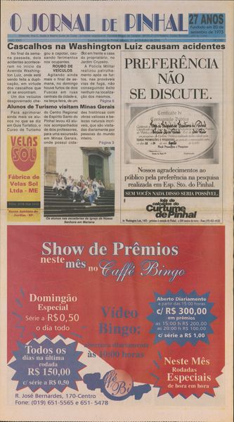 Capa de um dos jornais.