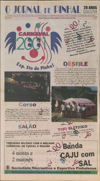 Capa de um dos jornais.