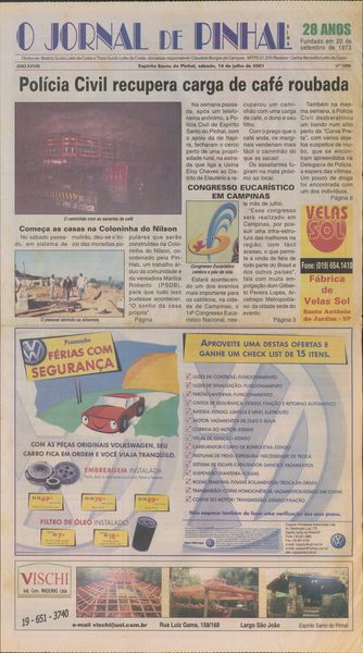 Capa de um dos jornais.