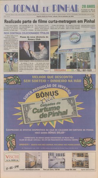 Capa de um dos jornais.