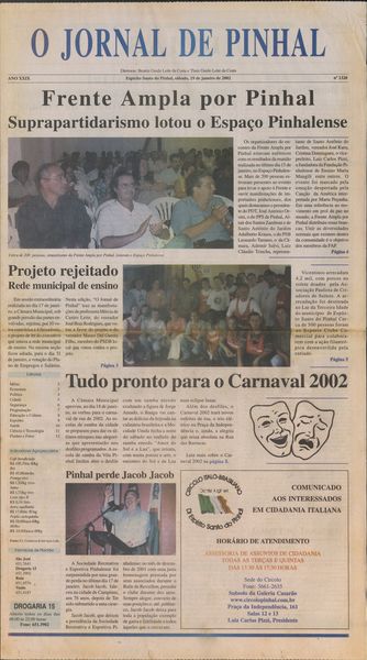 Capa de um dos jornais.