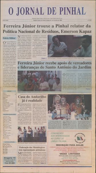 Capa de um dos jornais.