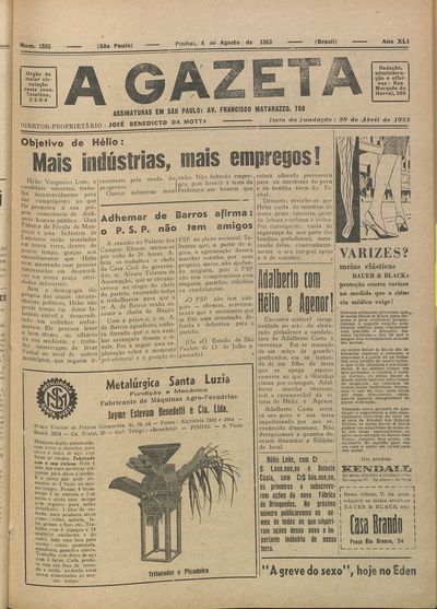 Capa de um dos jornais.
