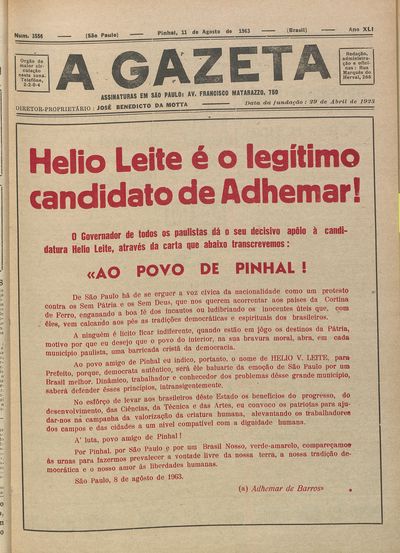 Capa de um dos jornais.