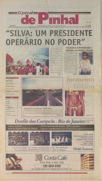 Capa de um dos jornais.