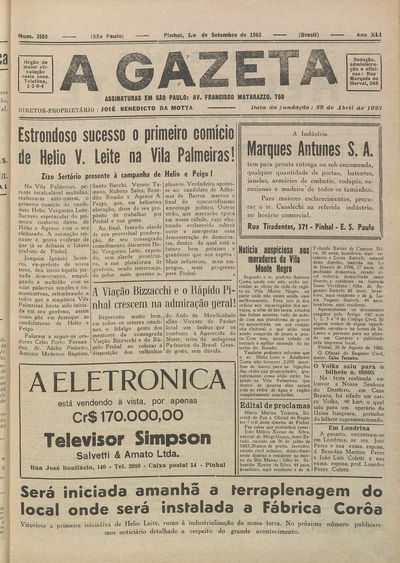 Capa de um dos jornais.