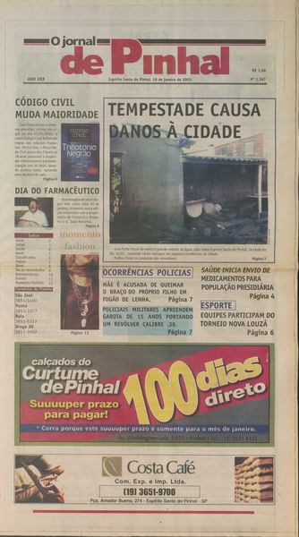 Capa de um dos jornais.