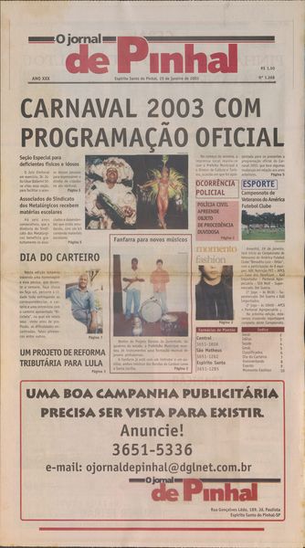 Capa de um dos jornais.