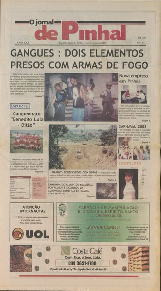 Capa de um dos jornais.