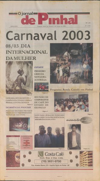 Capa de um dos jornais.