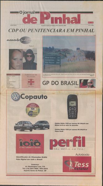 Capa de um dos jornais.