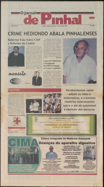 Capa de um dos jornais.