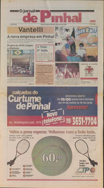Capa de um dos jornais.