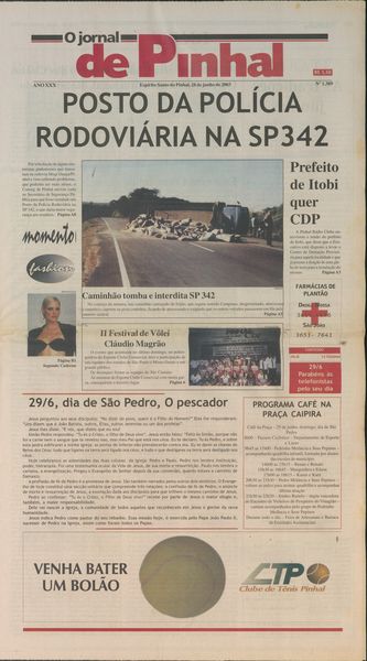 Capa de um dos jornais.