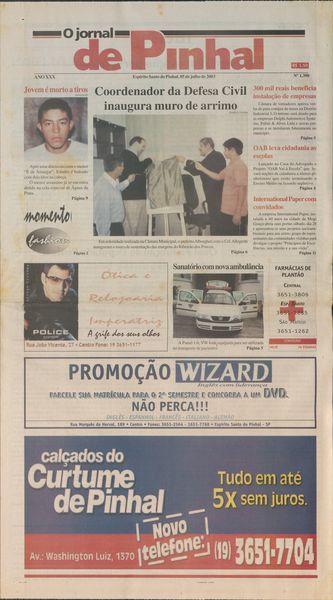 Capa de um dos jornais.