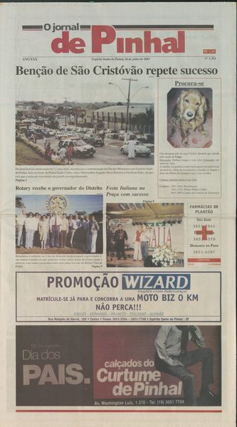 Capa de um dos jornais.