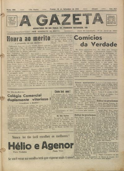 Capa de um dos jornais.