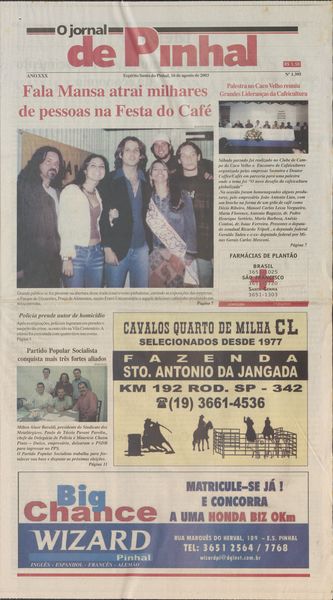 Capa de um dos jornais.