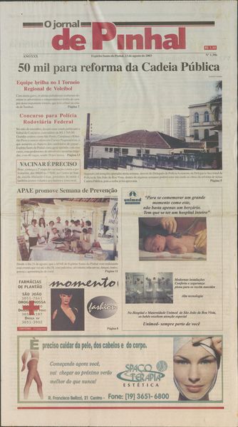Capa de um dos jornais.