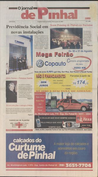 Capa de um dos jornais.