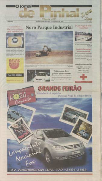 Capa de um dos jornais.