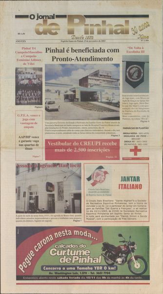 Capa de um dos jornais.