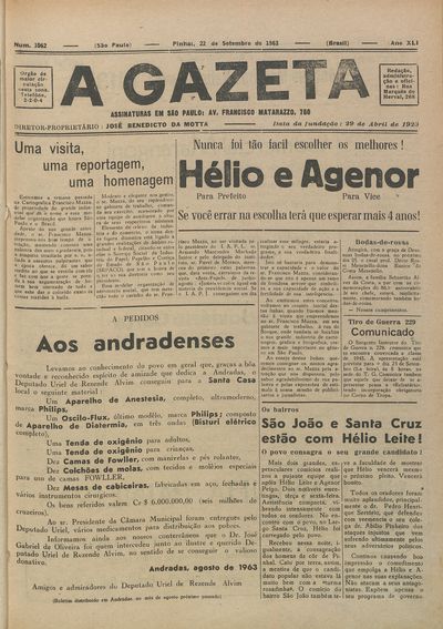 Capa de um dos jornais.