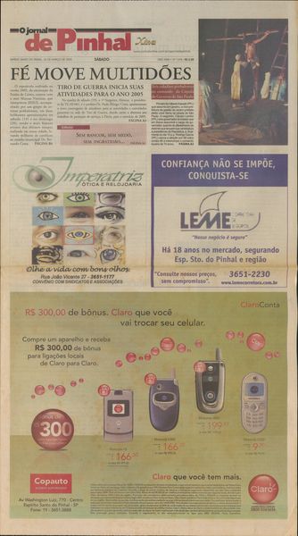 Capa de um dos jornais.