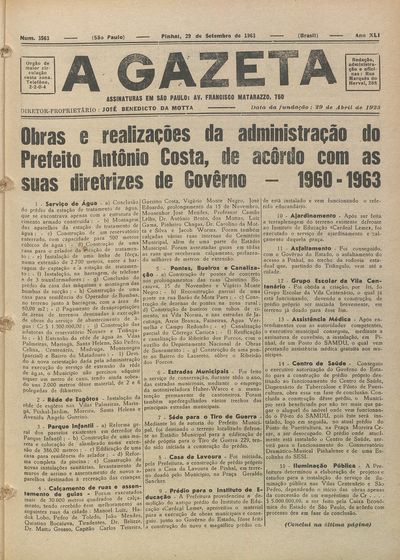 Capa de um dos jornais.