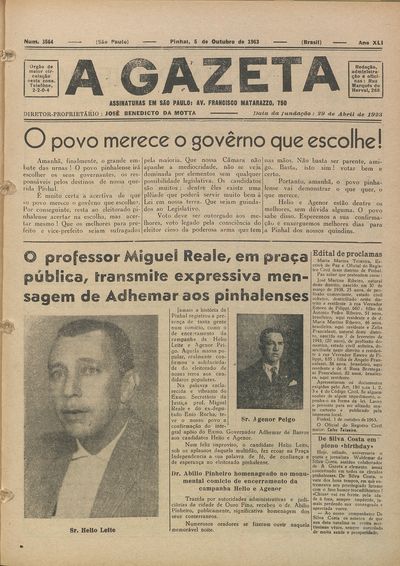 Capa de um dos jornais.