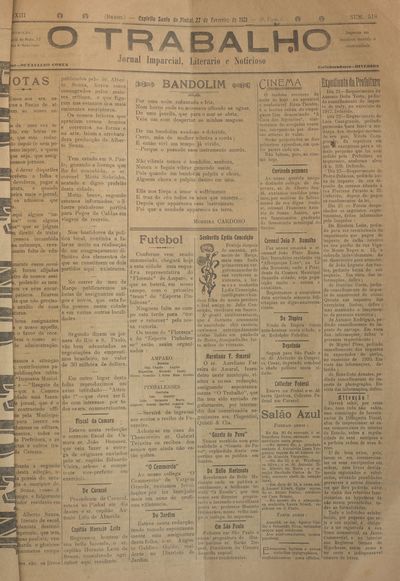 Capa de um dos jornais.