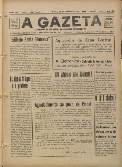 Capa de um dos jornais.