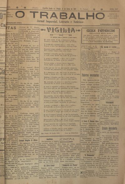 Capa de um dos jornais.