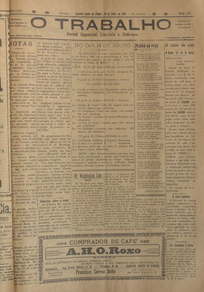 Capa de um dos jornais.