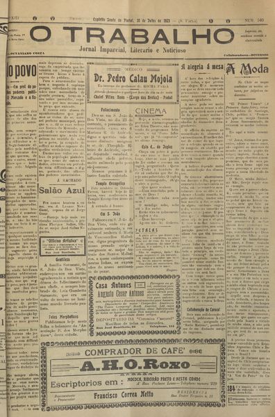 Capa de um dos jornais.