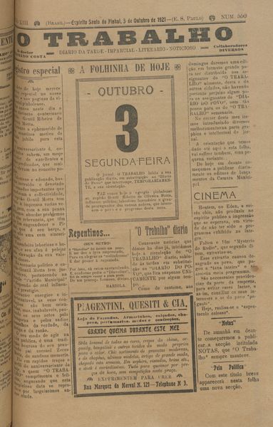 Capa de um dos jornais.