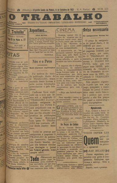 Capa de um dos jornais.