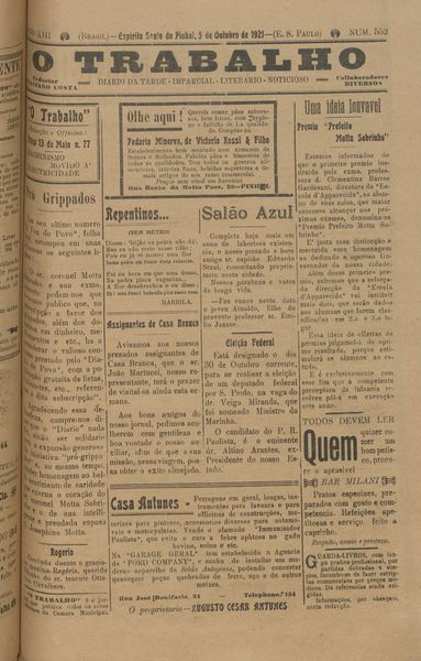 Capa de um dos jornais.