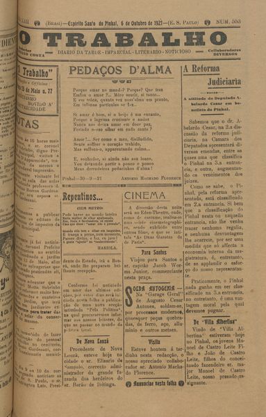 Capa de um dos jornais.