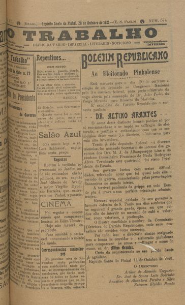 Capa de um dos jornais.