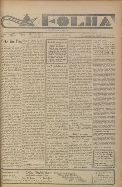 Capa de um dos jornais.