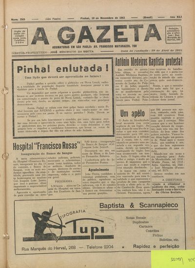 Capa de um dos jornais.
