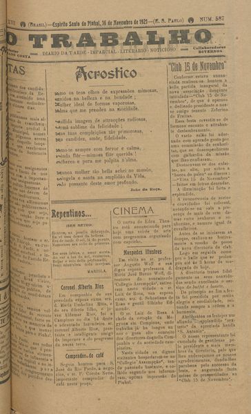 Capa de um dos jornais.