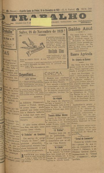 Capa de um dos jornais.