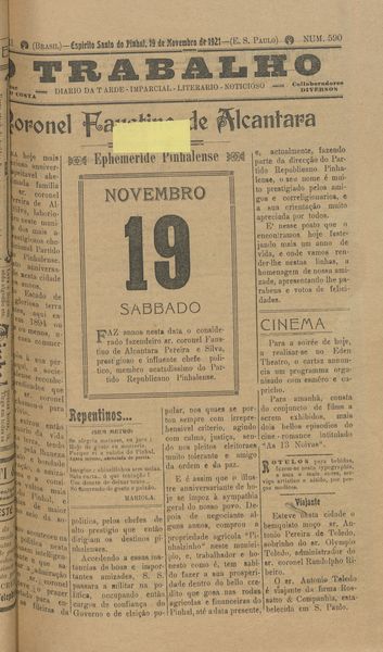 Capa de um dos jornais.