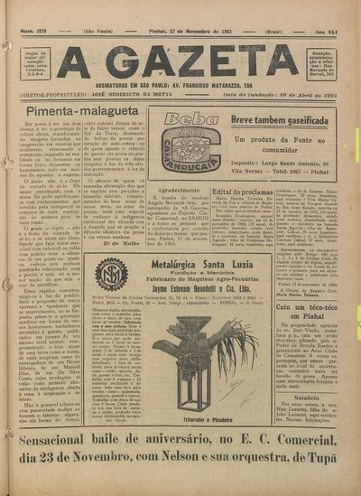 Capa de um dos jornais.